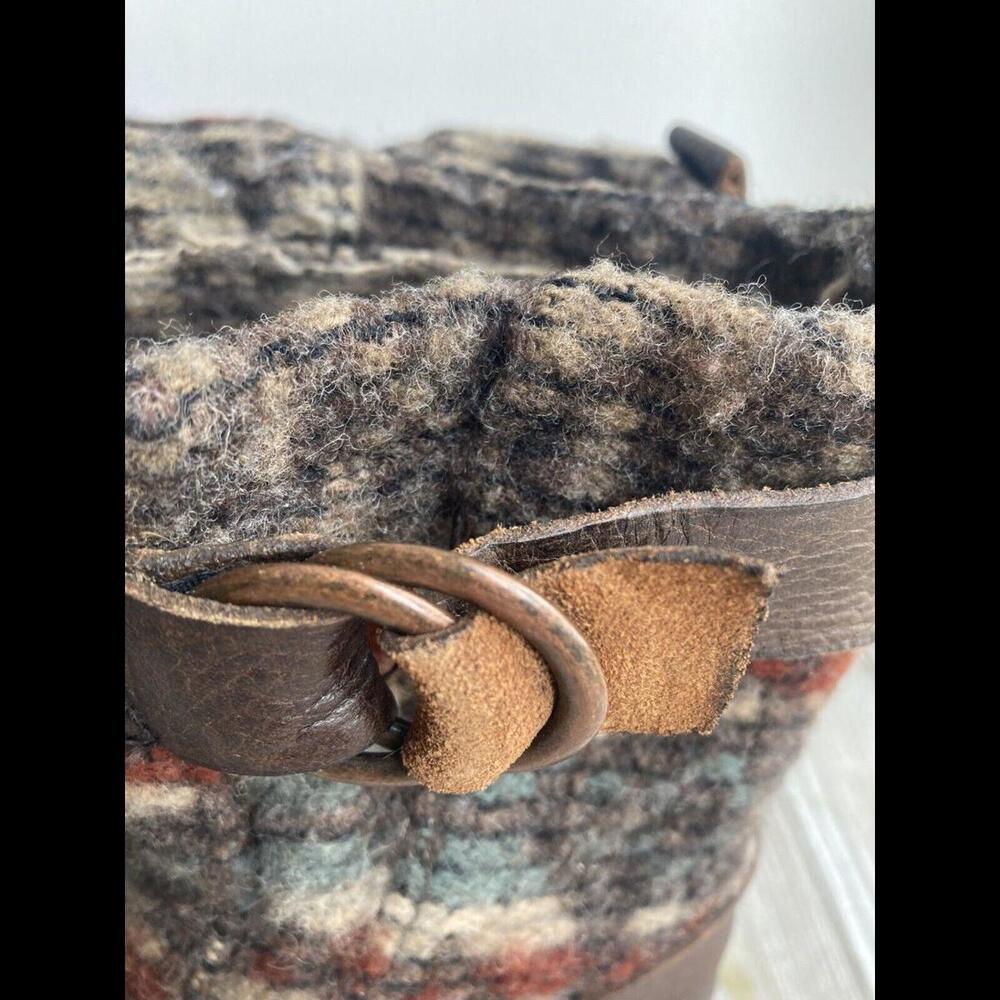 WOOLRICH BALTIMORE Harness Brown Leather Wool Boots US 8 Women's Buckle Boot - Picture 7 of 9